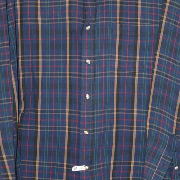 Rayal Knight Men Blue Gree Flannel Plaid Button Up Shirt Heavy Long Sleeve Large - Picture 3 of 5